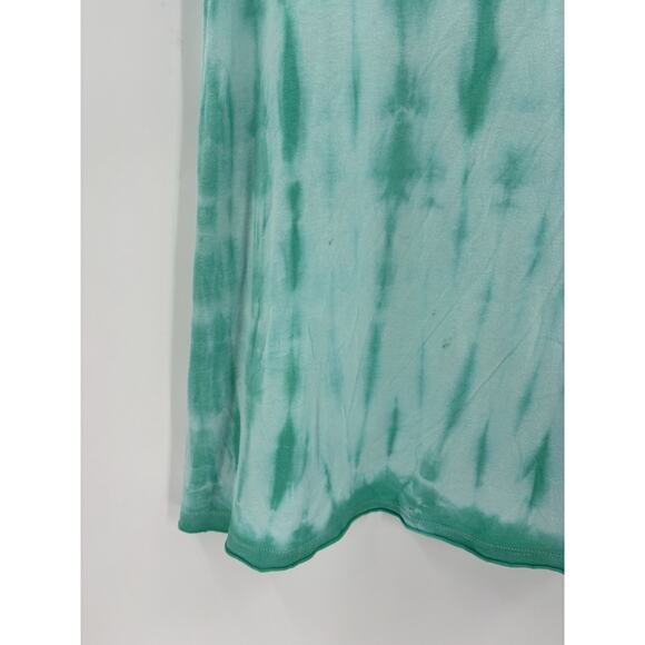 Calvin Klein T Shirt Womens Medium Blue Green Tie Dye Short Sleeves V Neck - Picture 12 of 16